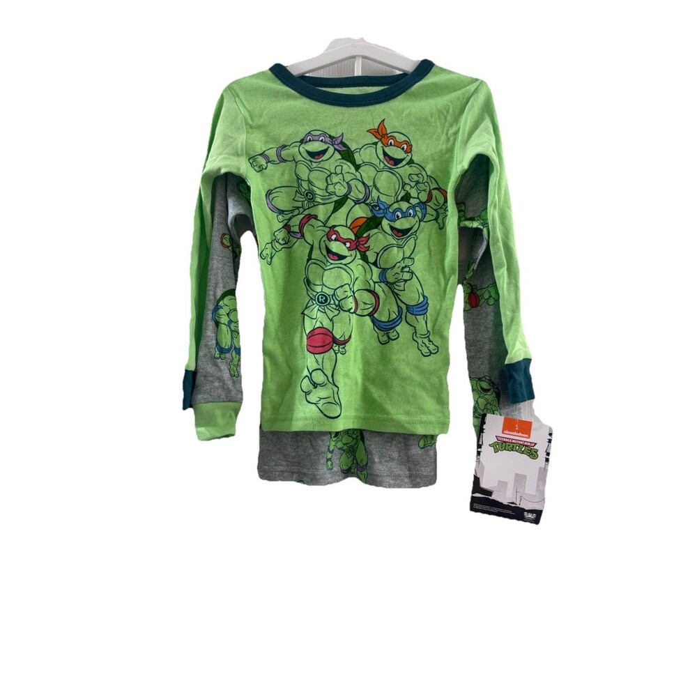 TMNT Teenage Mutant Ninja Turtles Toddler 5T Long Sleeve Shirt Set 2 Pc NWT
